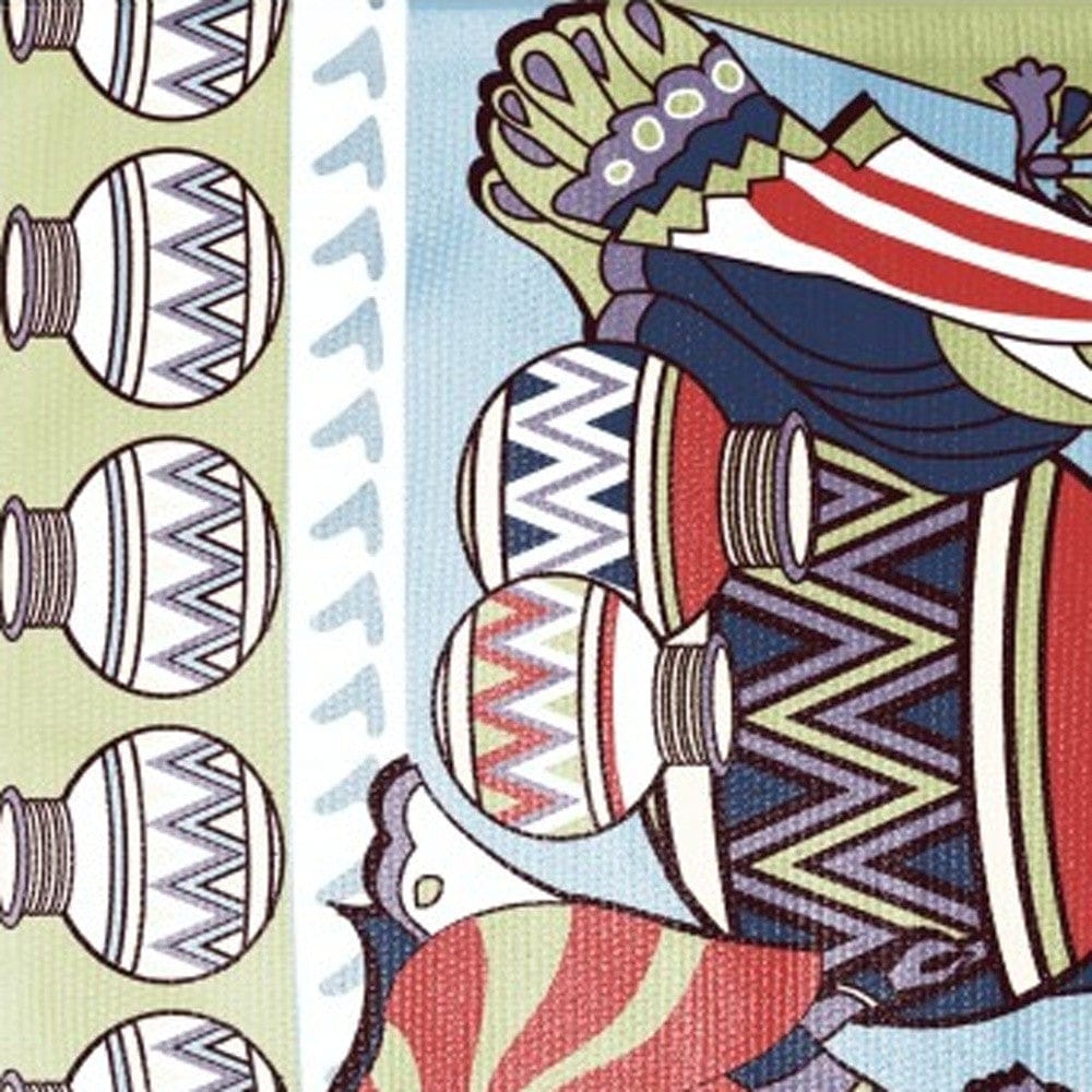 5' X 7' Muted Green And Red Abstract Area Rug