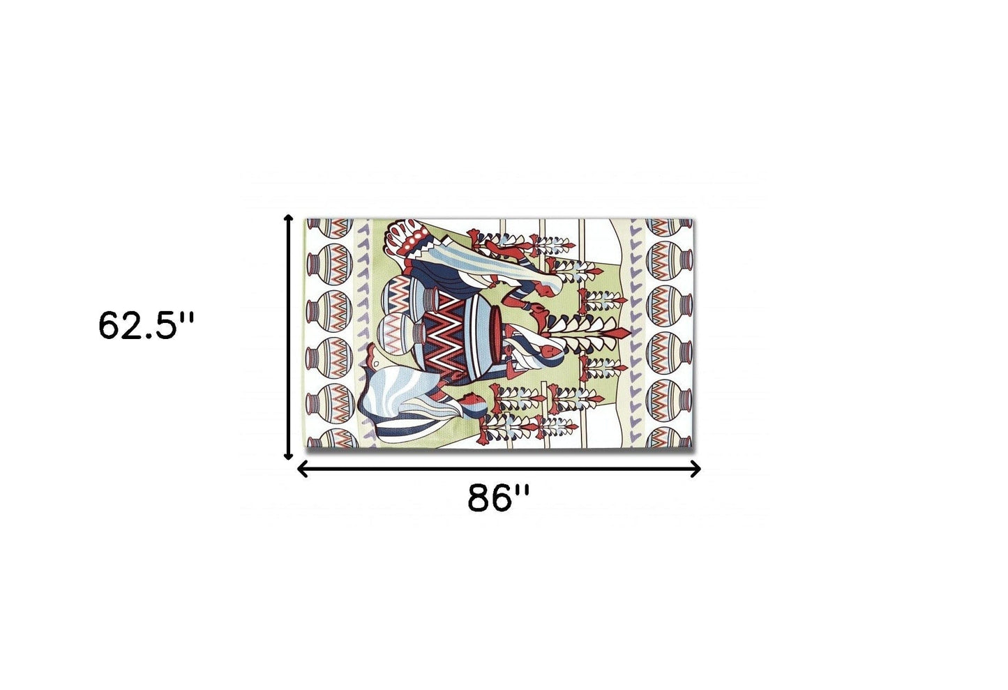 5' X 7' Muted Green And Red Abstract Area Rug