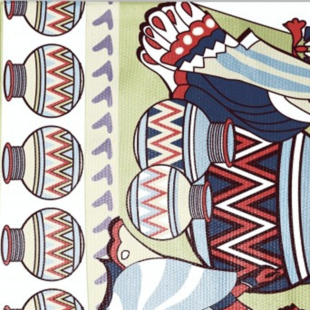 5' X 7' Muted Green And Red Abstract Area Rug