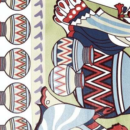 5' X 7' Muted Green And Red Abstract Area Rug