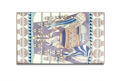 5' X 7' Muted Purple And Orange Abstract Area Rug