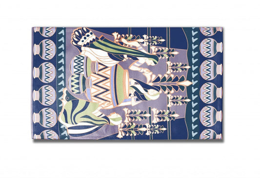 5' X 7' Muted Purple And Orange Abstract Area Rug