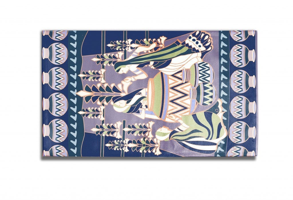 5' X 7' Muted Purple And Orange Abstract Area Rug