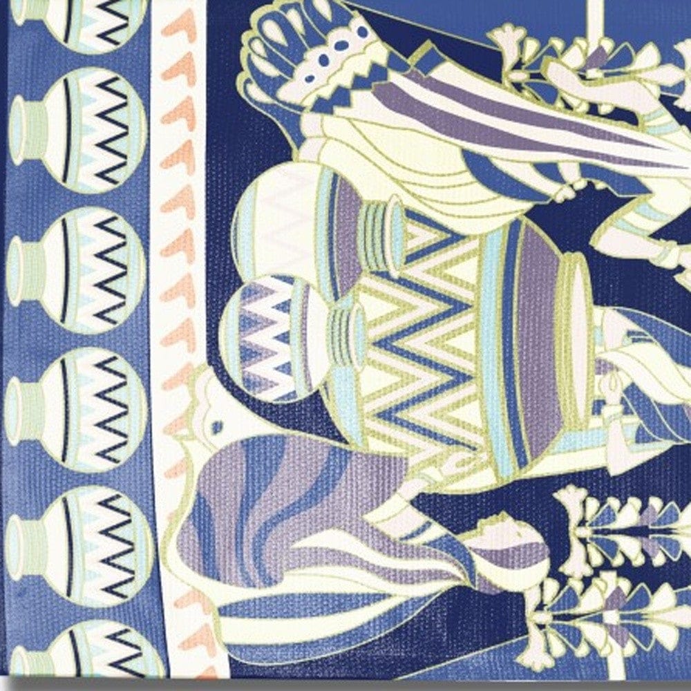 5' X 7' Navy And Muted Purple Abstract Area Rug