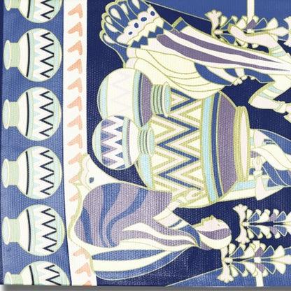 5' X 7' Navy And Muted Purple Abstract Area Rug