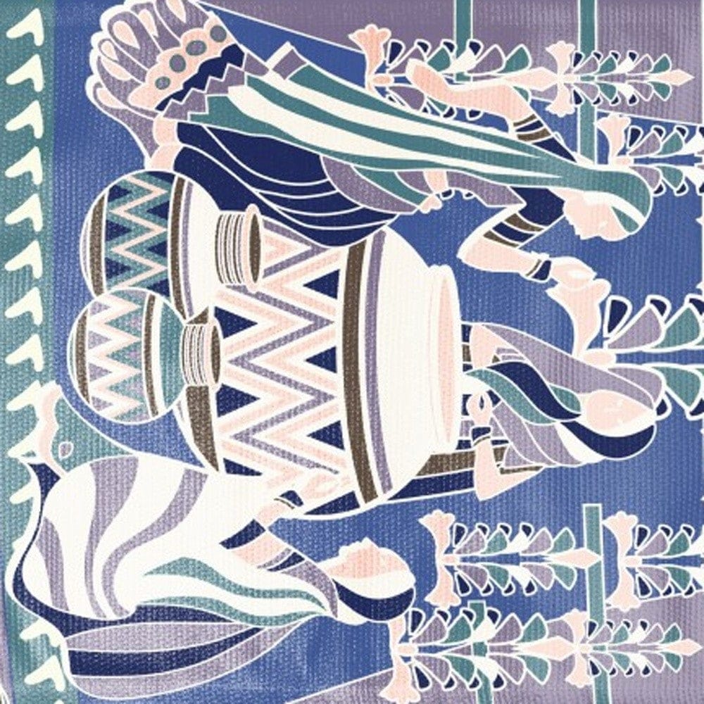 5' X 7' Pink And Blue Abstract Area Rug