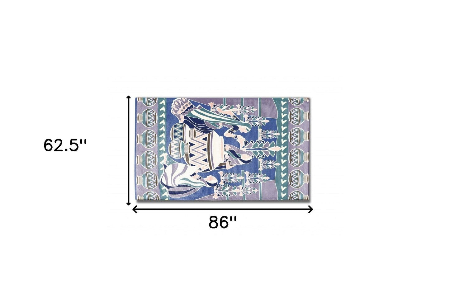 5' X 7' Pink And Blue Abstract Area Rug