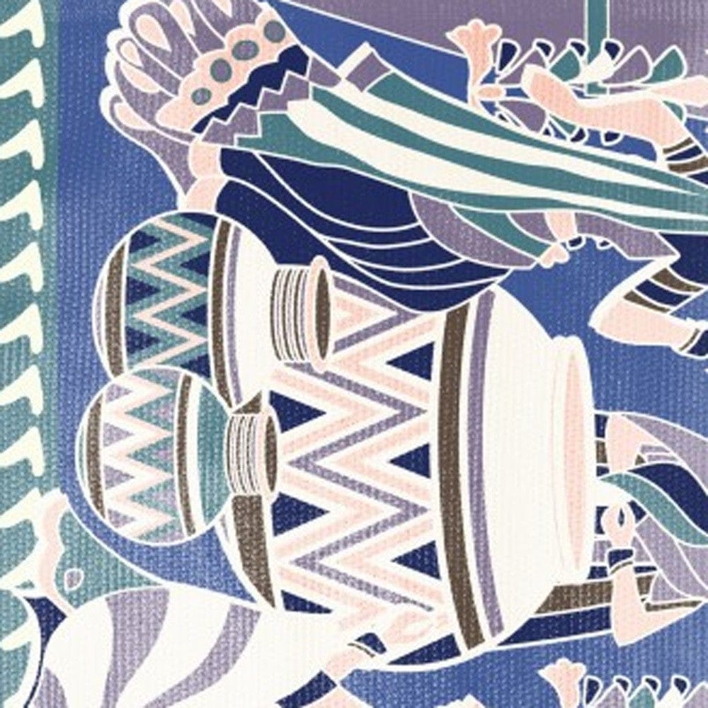 5' X 7' Pink And Blue Abstract Area Rug