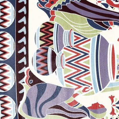 5' X 7' Dark Brown And Red Abstract Area Rug