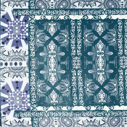 5' X 7' Aqua Oriental Area Rug