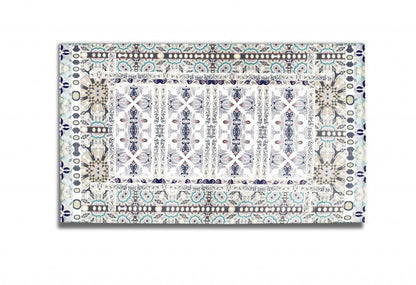 5' X 7' Beige Oriental Area Rug