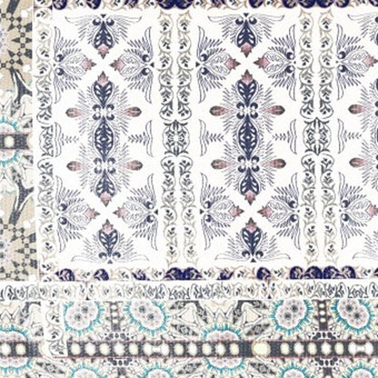 5' X 7' Beige Oriental Area Rug