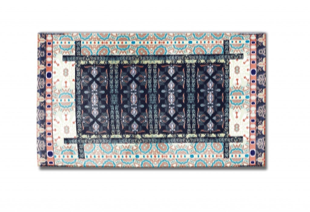 5' X 7' Brown And Beige Oriental Area Rug