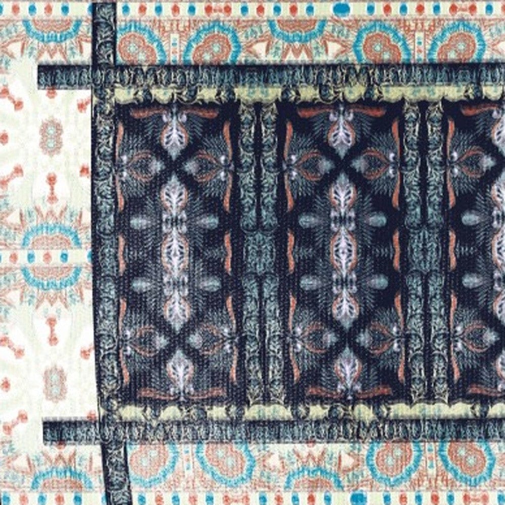 5' X 7' Brown And Beige Oriental Area Rug