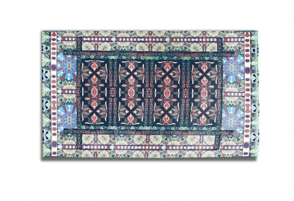 5' X 7' Red And Green Oriental Area Rug