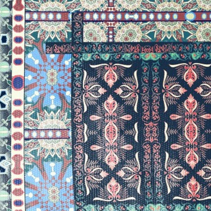 5' X 7' Red And Green Oriental Area Rug