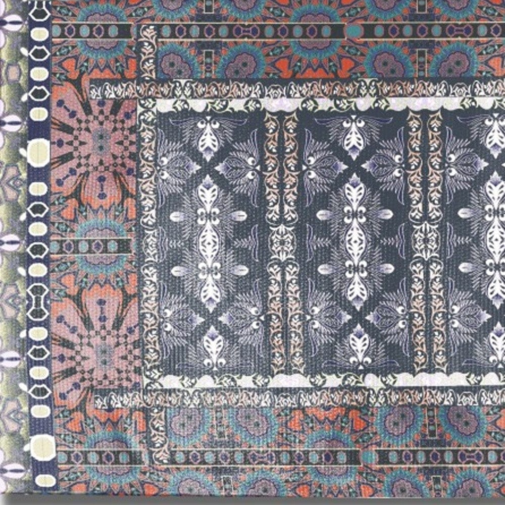 5' X 7' Dark Grey And Brown Oriental Area Rug