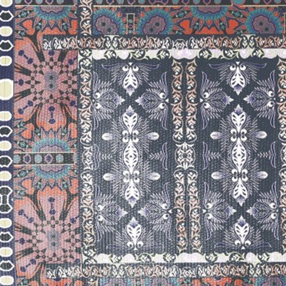 5' X 7' Dark Grey And Brown Oriental Area Rug
