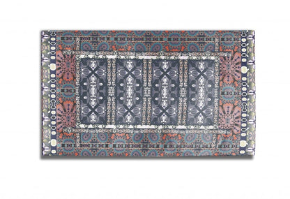 5' X 7' Dark Grey And Brown Oriental Area Rug