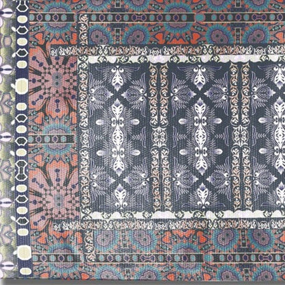 5' X 7' Dark Grey And Brown Oriental Area Rug