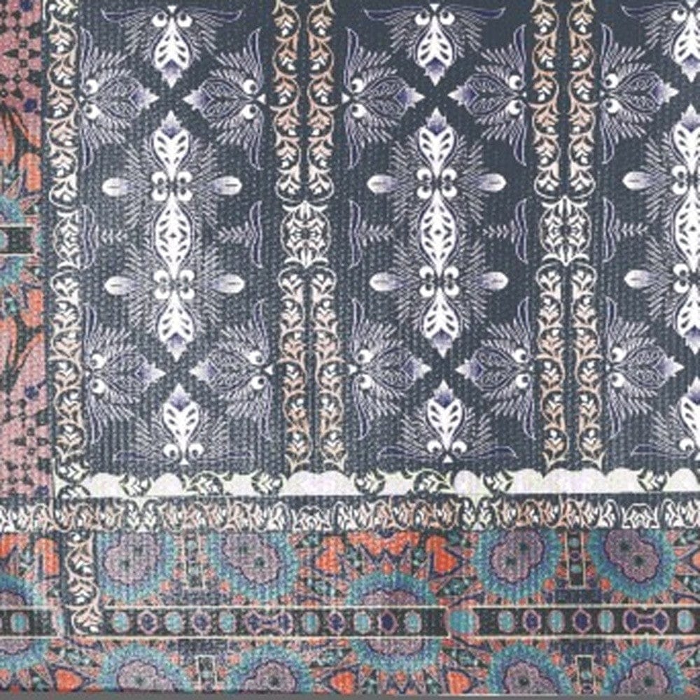 5' X 7' Dark Grey And Brown Oriental Area Rug