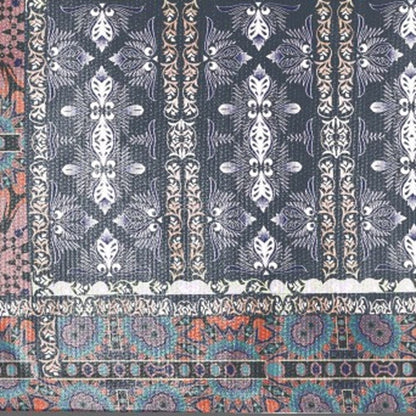 5' X 7' Dark Grey And Brown Oriental Area Rug