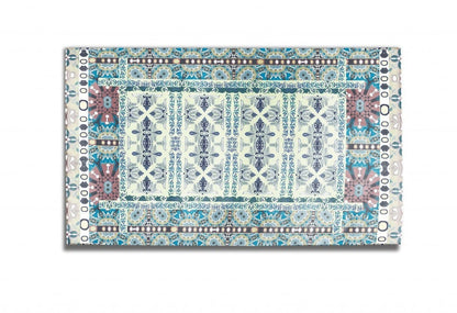 5' X 7' Muted Green Oriental Area Rug