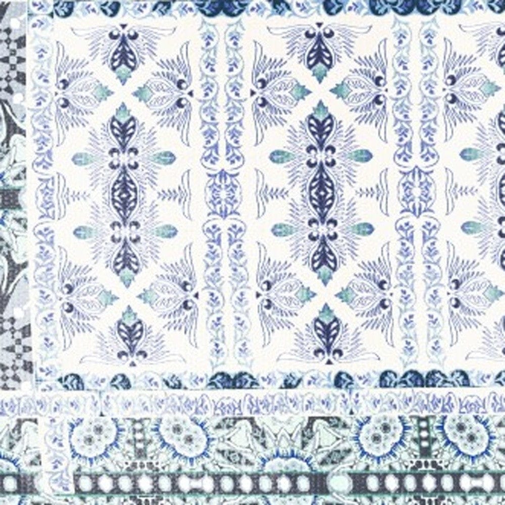 5' X 7' Off White Oriental Area Rug