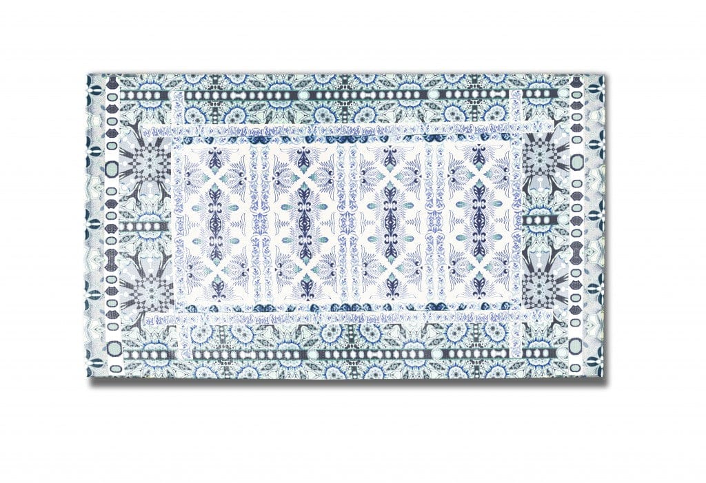 5' X 7' Off White Oriental Area Rug