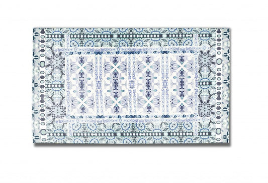 5' X 7' Off White Oriental Area Rug