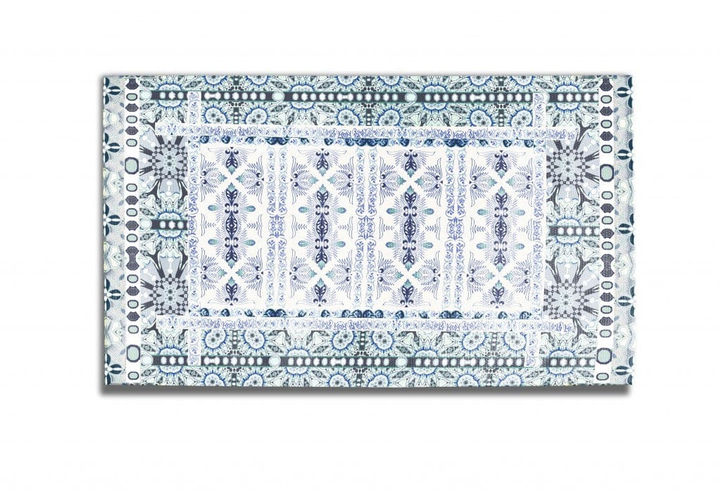 5' X 7' Off White Oriental Area Rug