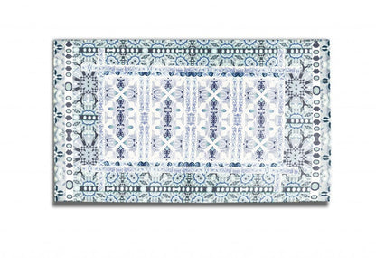 5' X 7' Off White Oriental Area Rug