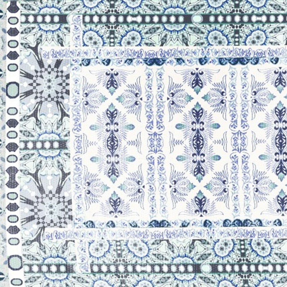 5' X 7' Off White Oriental Area Rug