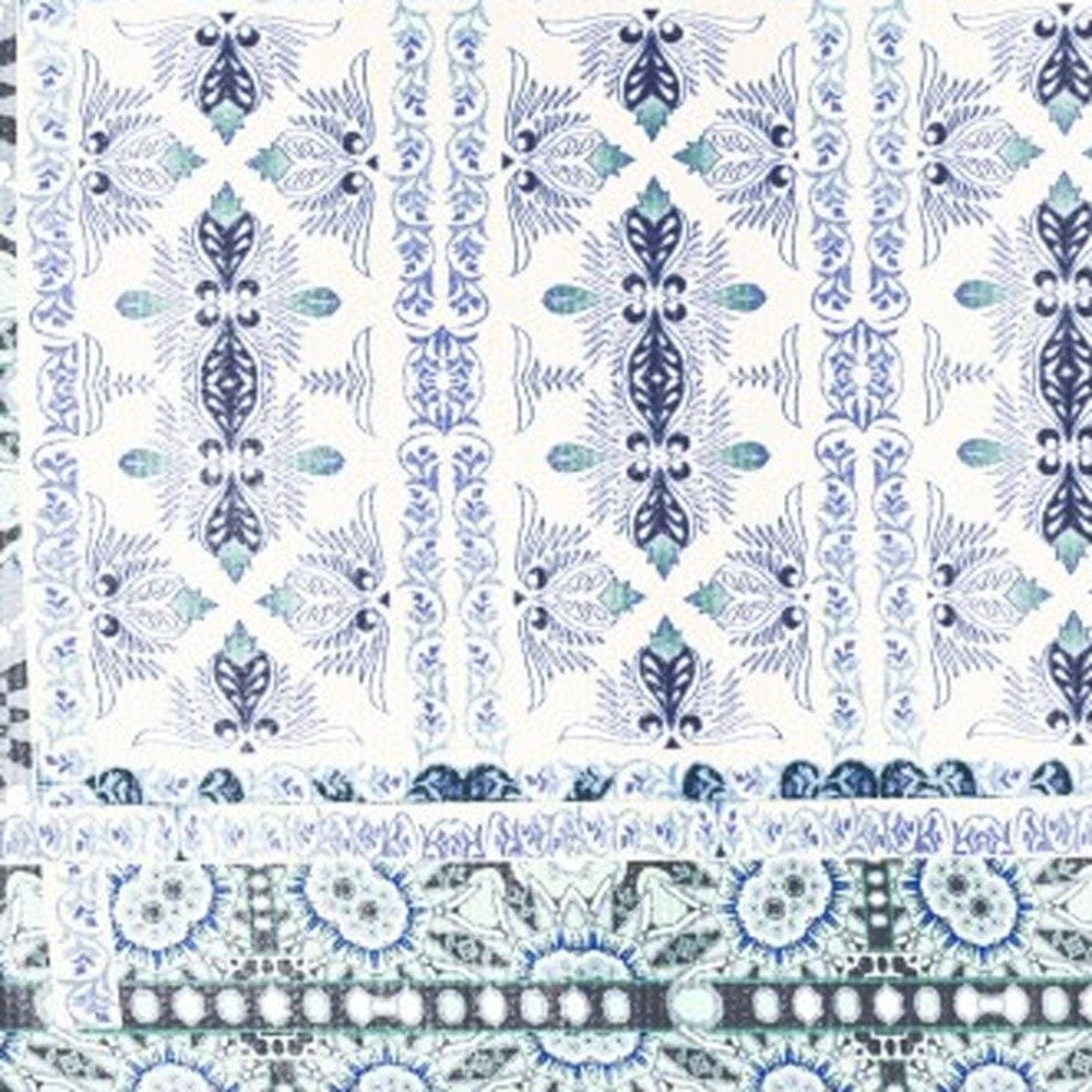 5' X 7' Off White Oriental Area Rug