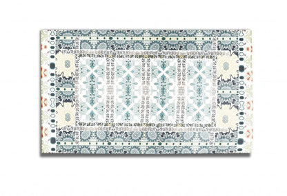 5' X 7' Green And Yellow Oriental Area Rug