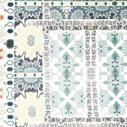 5' X 7' Green And Yellow Oriental Area Rug