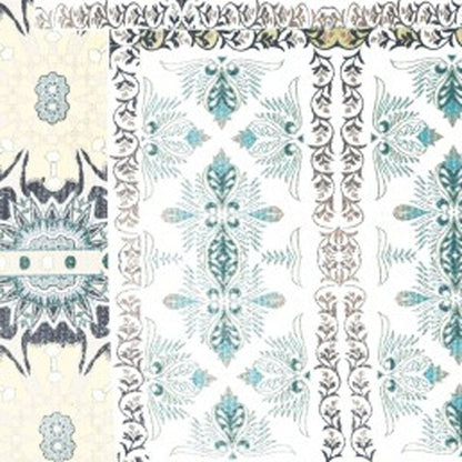 5' X 7' Green And Yellow Oriental Area Rug