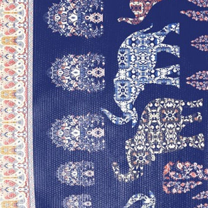 5' X 7' Evening Blue And Cream Southwestern Area Rug