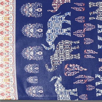 5' X 7' Evening Blue And Cream Southwestern Area Rug