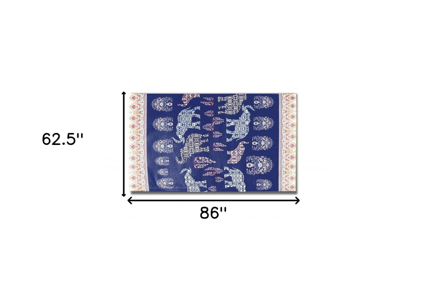 5' X 7' Evening Blue And Cream Southwestern Area Rug