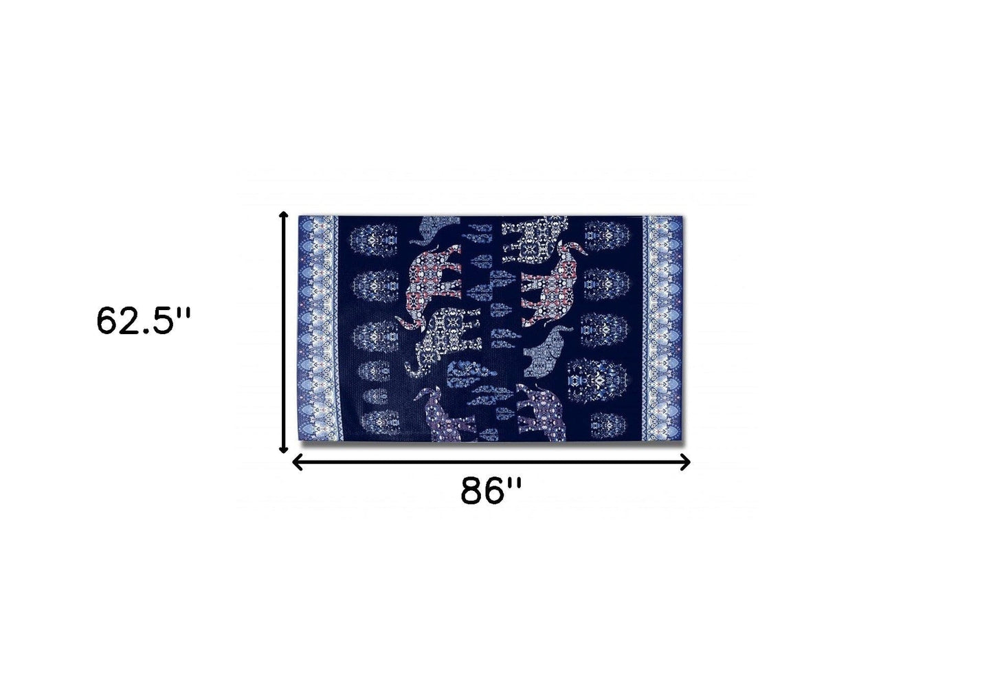 5' X 7' Indigo Southwestern Area Rug