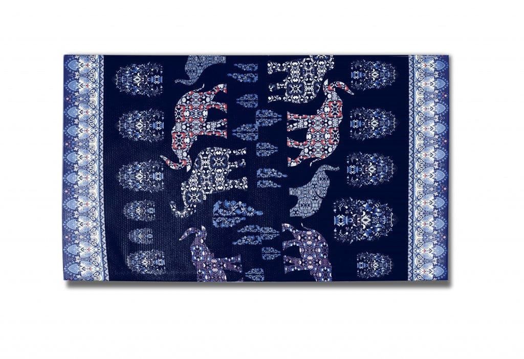 5' X 7' Indigo Southwestern Area Rug