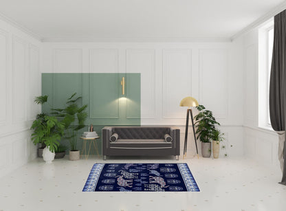 5' X 7' Indigo Southwestern Area Rug