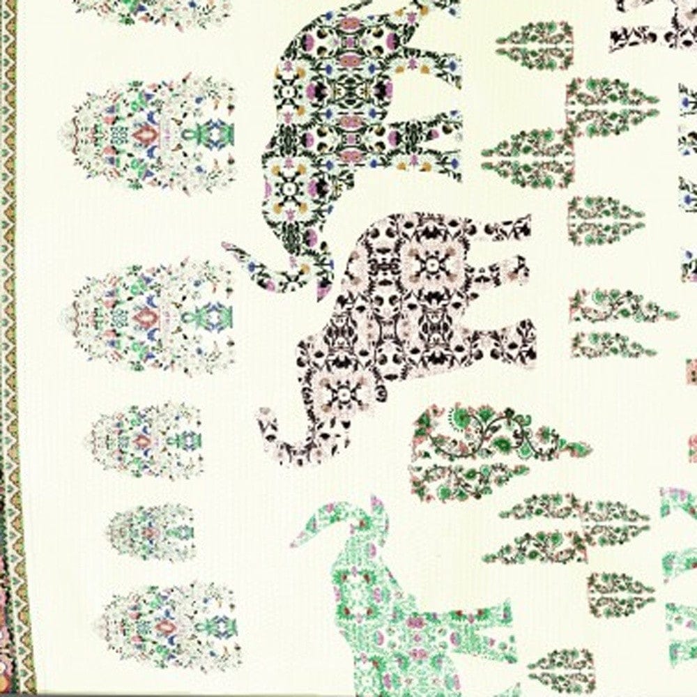 5' X 7' Muted Green And Orange Southwestern Area Rug