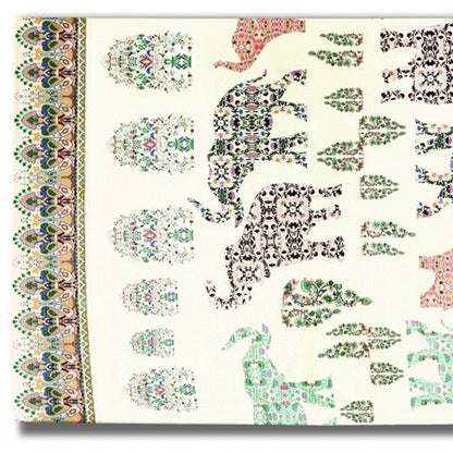 5' X 7' Muted Green And Orange Southwestern Area Rug