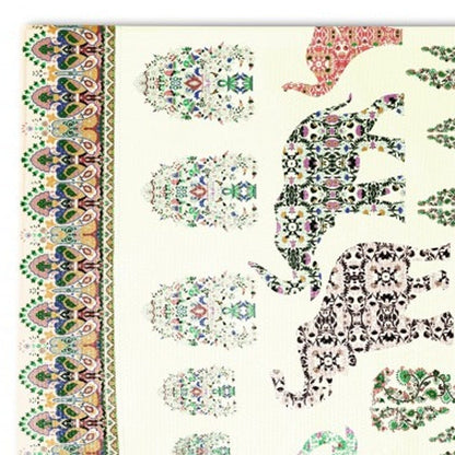 5' X 7' Muted Green And Orange Southwestern Area Rug