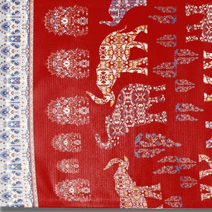 5' X 7' Red And Orange Southwestern Area Rug