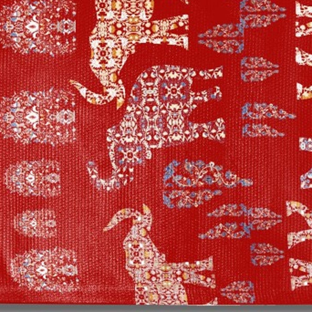 5' X 7' Red And Orange Southwestern Area Rug