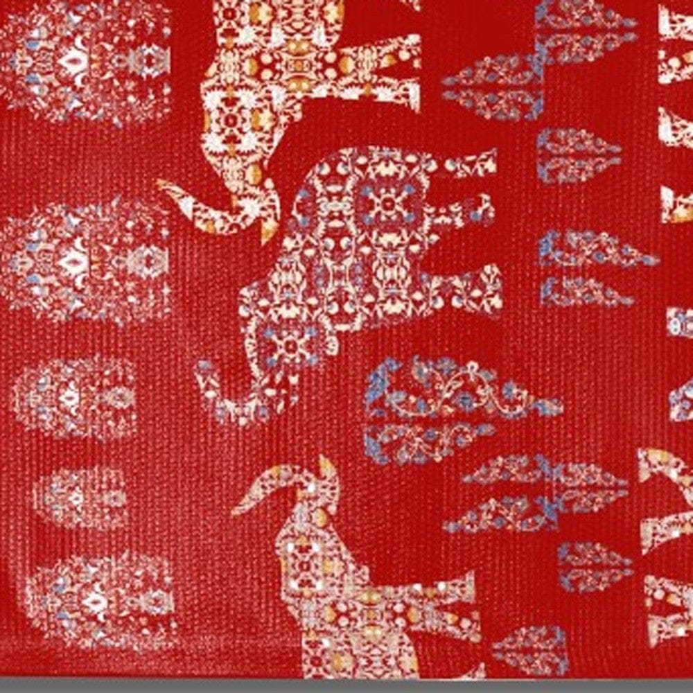 5' X 7' Red And Orange Southwestern Area Rug