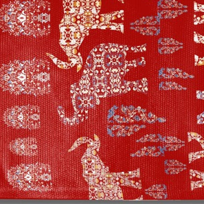 5' X 7' Red And Orange Southwestern Area Rug